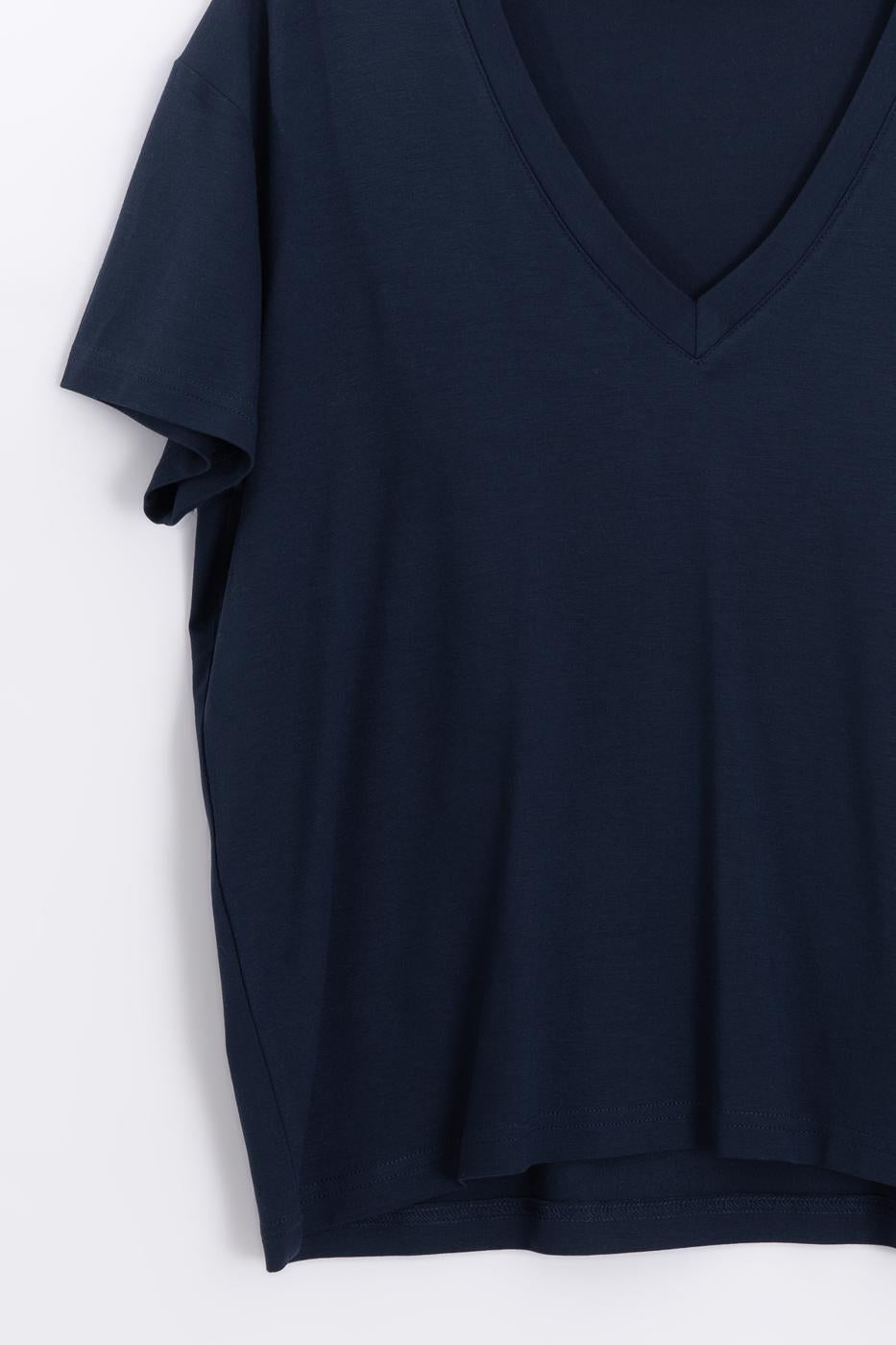 V-Neck Basic T-shirt Navy