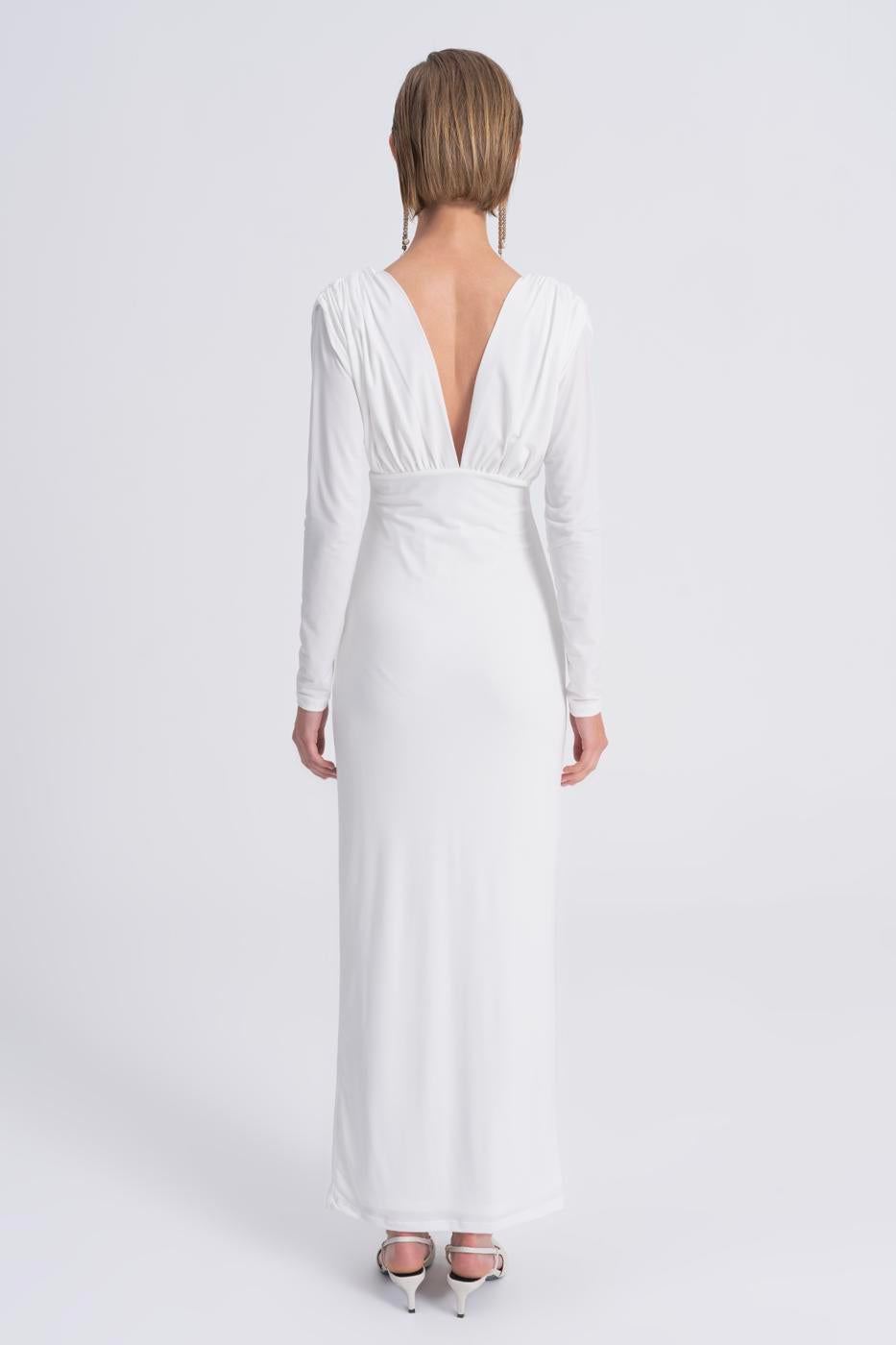 V-Neck Maxi Dress Ecru