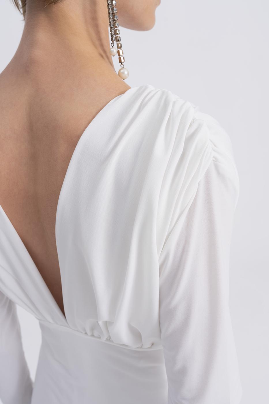 V-Neck Maxi Dress Ecru