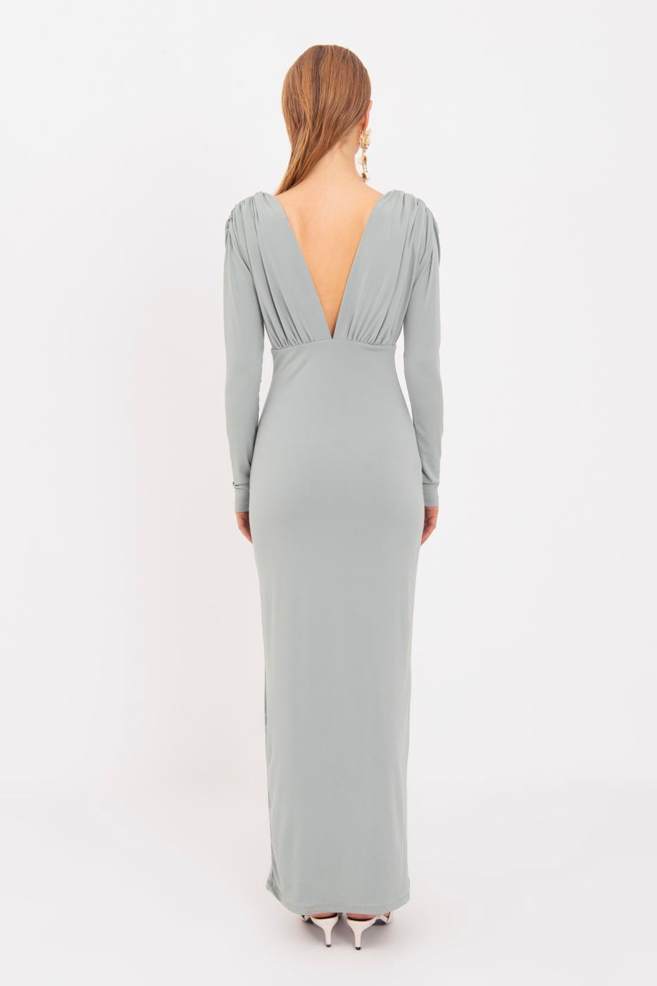 V-Neck Maxi Dress Green