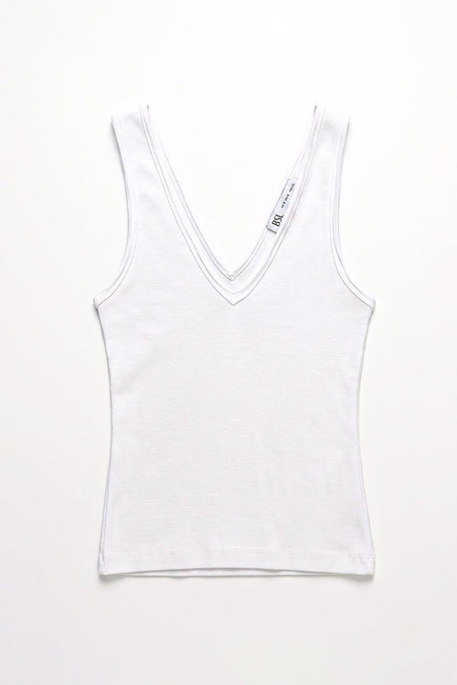 V-Neck Sleeveless Top White