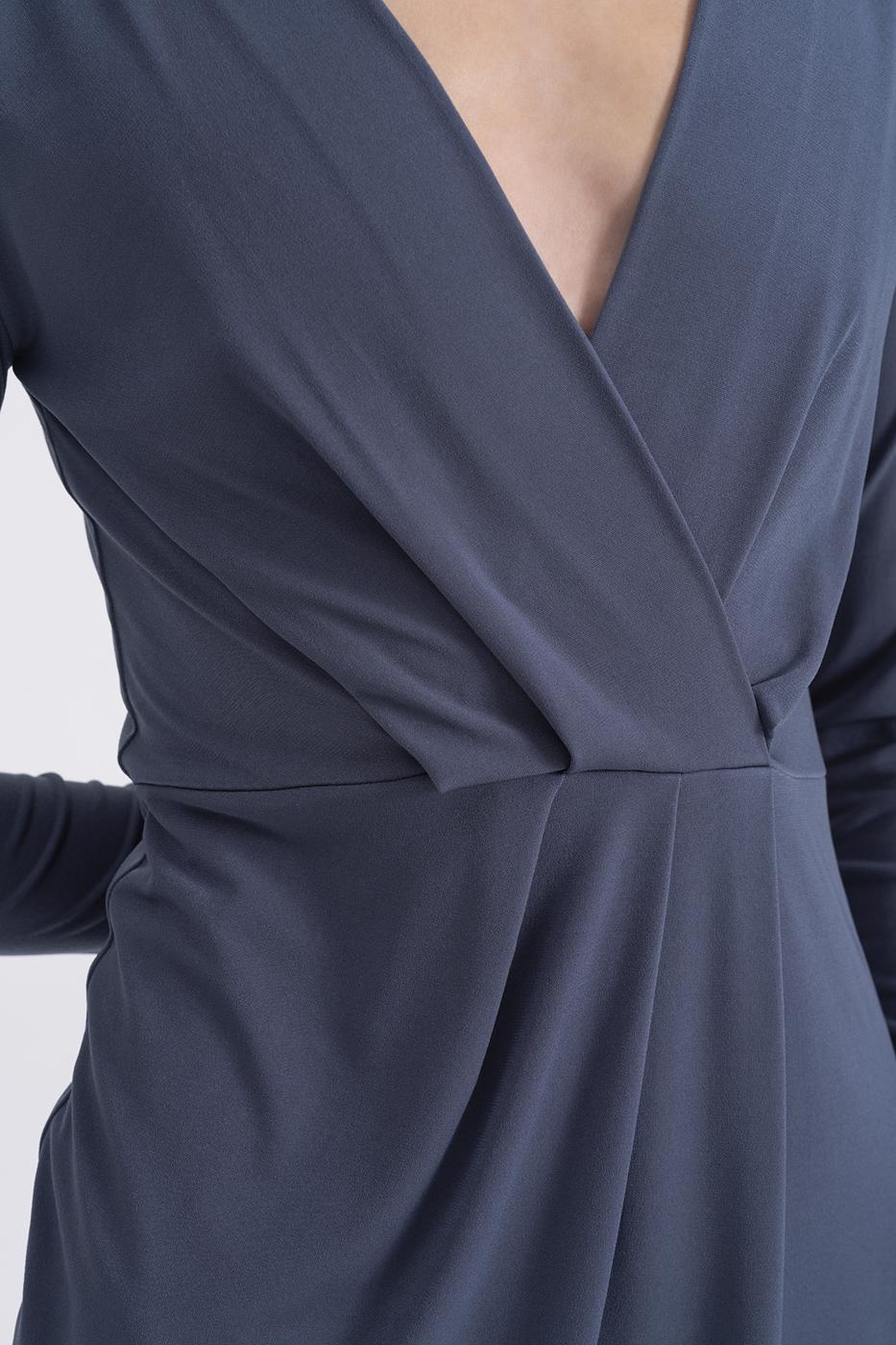 V-Neck Midi Dress Anthracite
