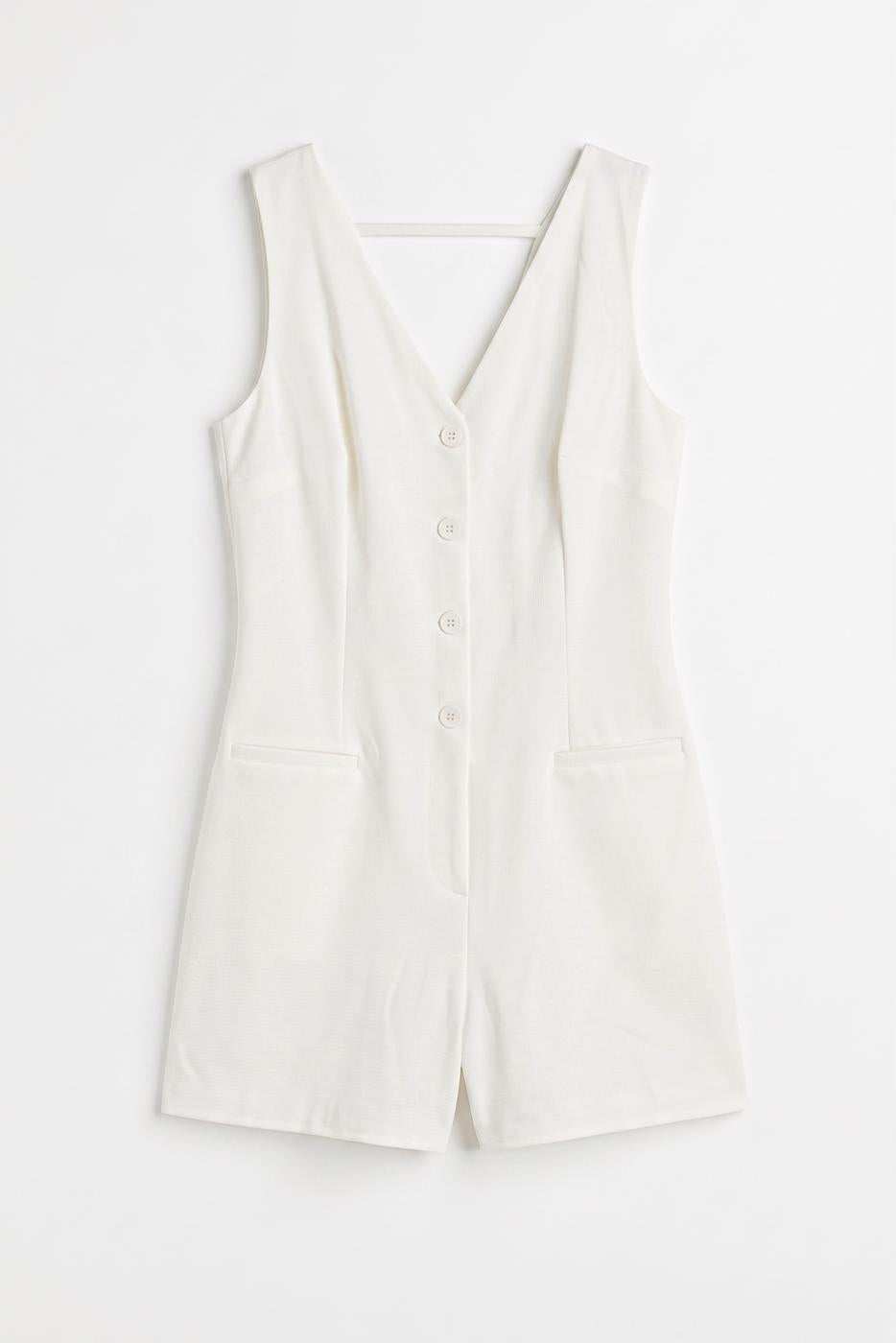V-Neck Mini Jumpsuit