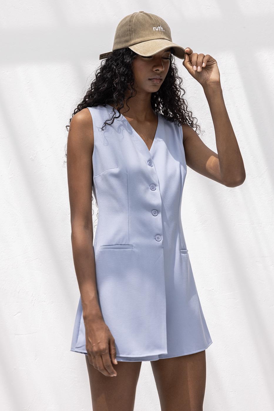 V-Neck Mini Jumpsuit