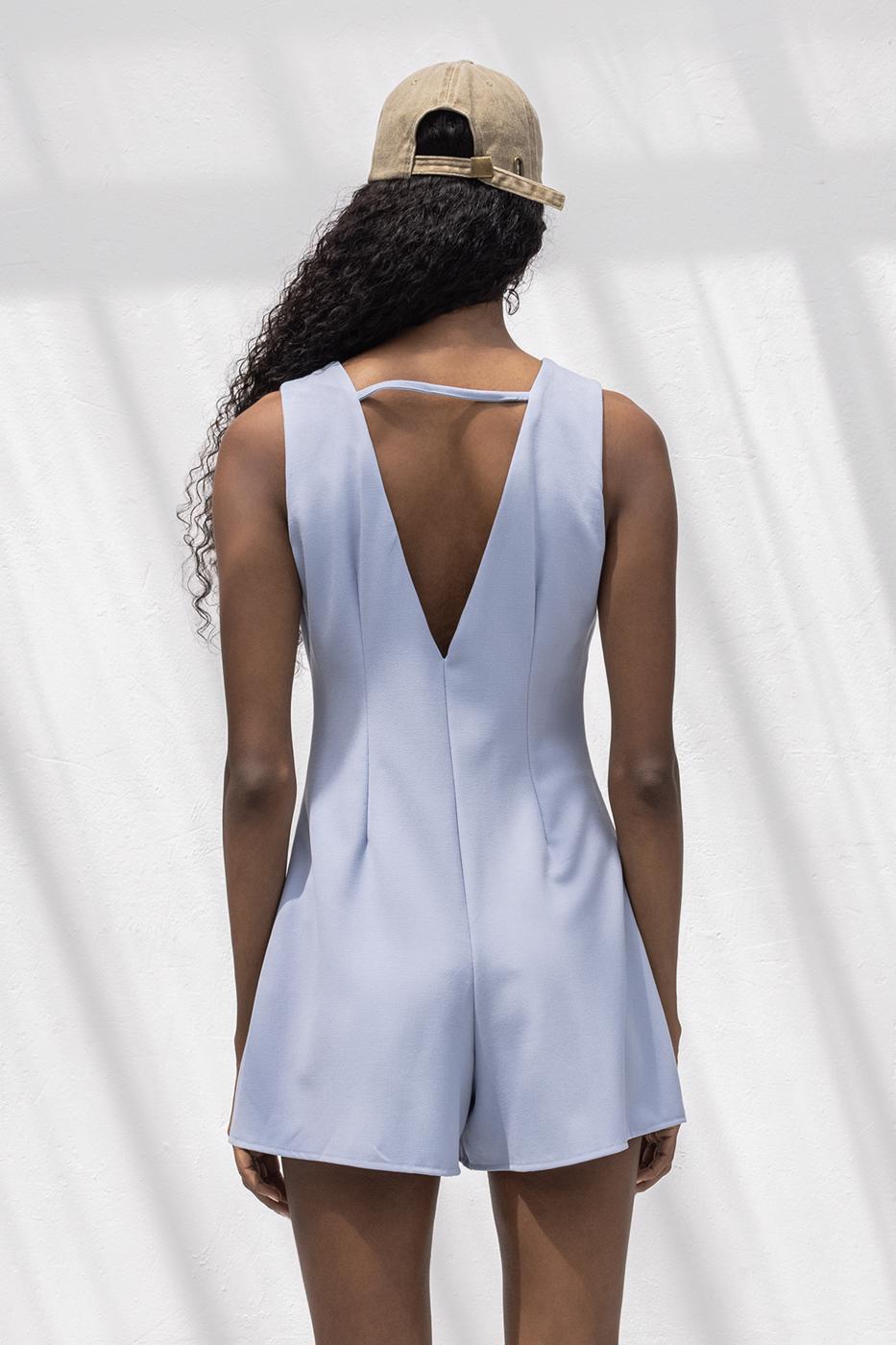 V-Neck Mini Jumpsuit