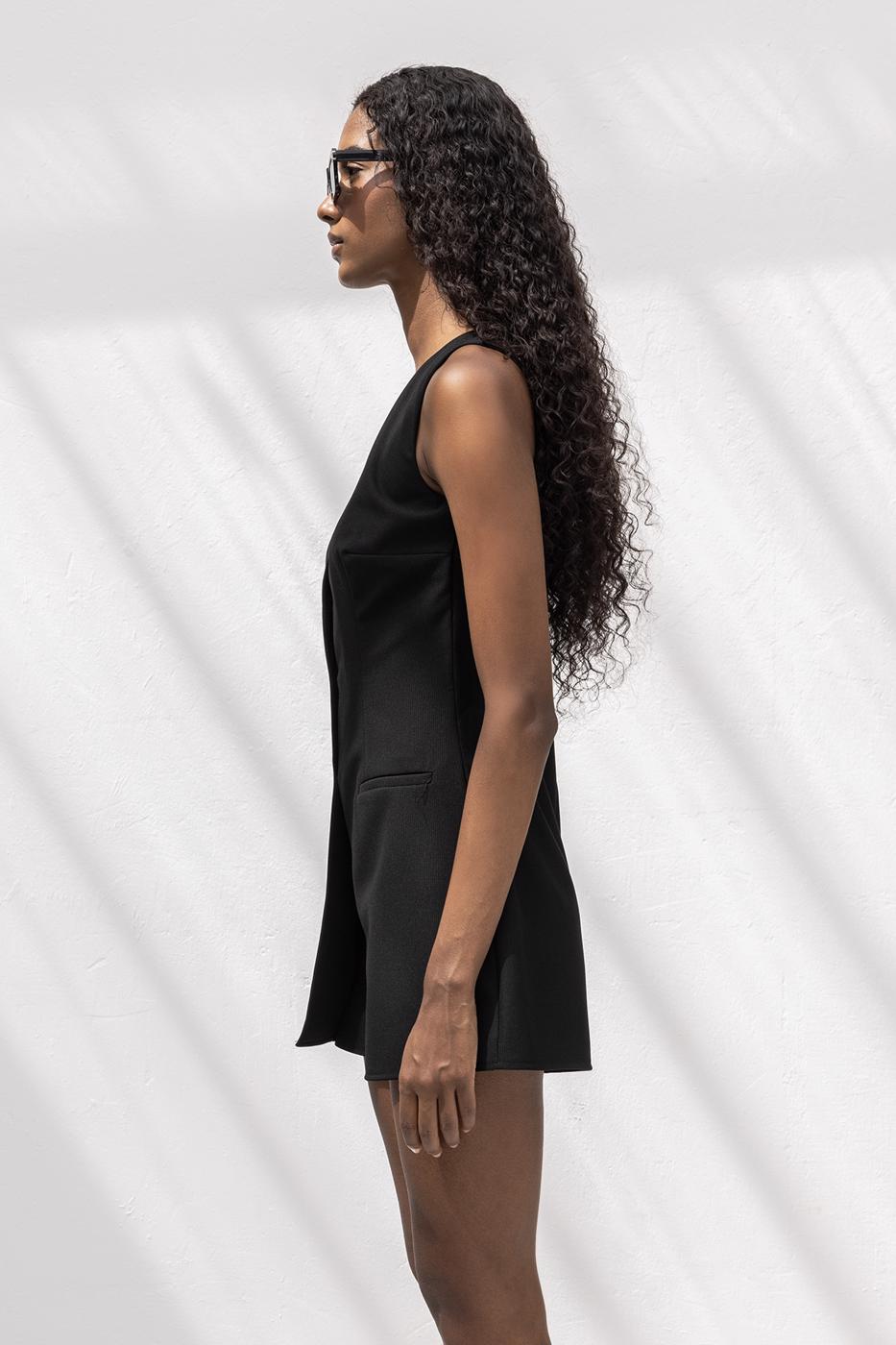 V-Neck Mini Jumpsuit
