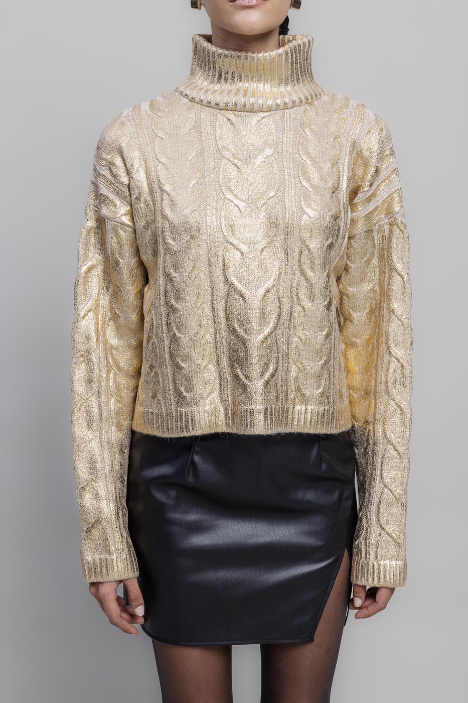 Gilded Print High Neck Pullover