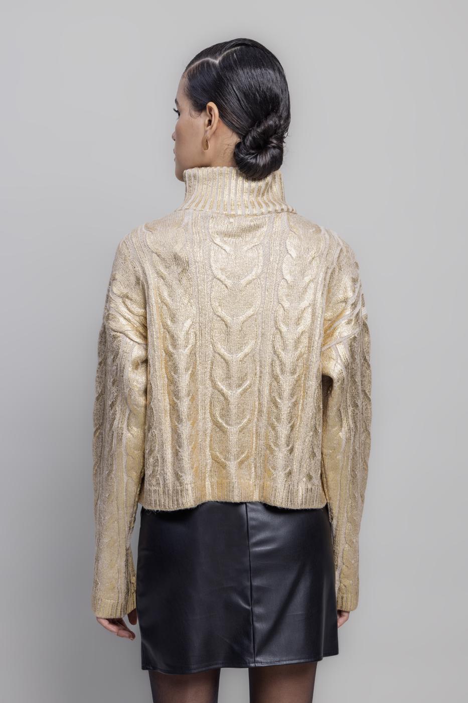Gilded Print High Neck Pullover