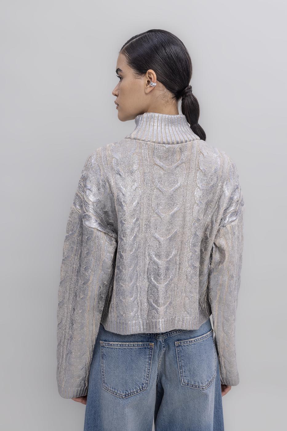 Gilded Print High Neck Pullover