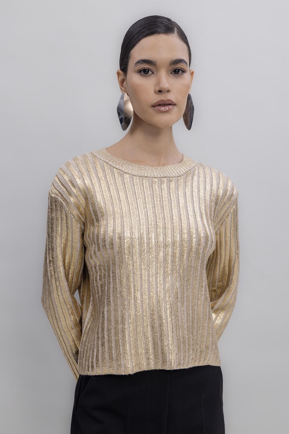 Gilded Print Pullover Beige