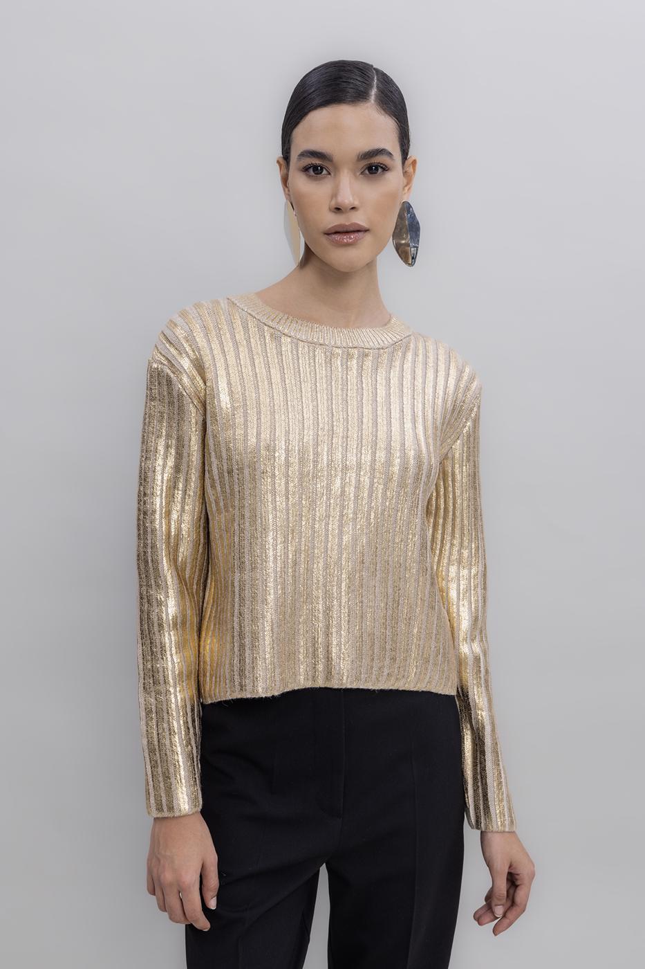 Gilded Print Pullover Beige