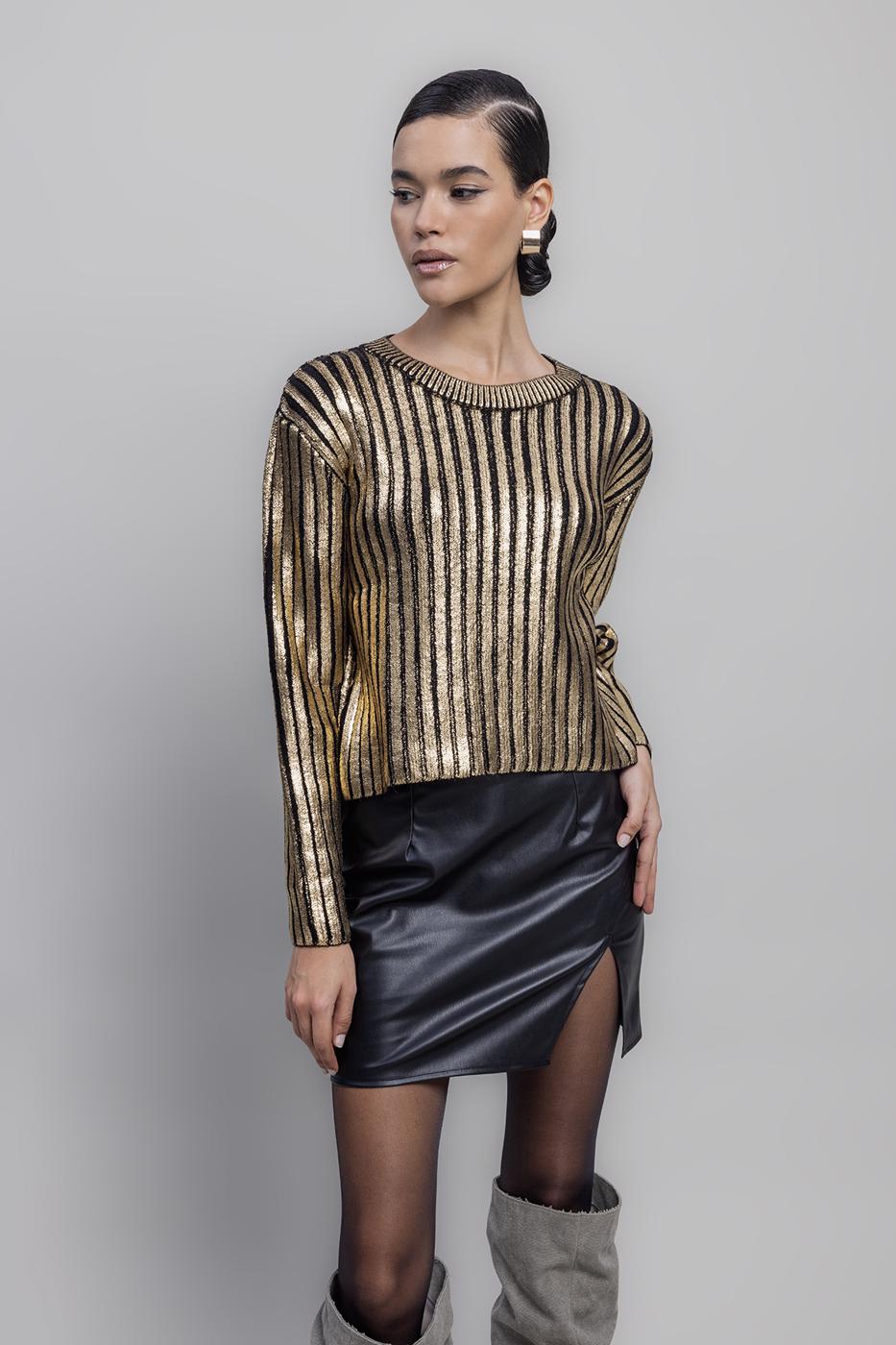 Gilded Print Pullover Black