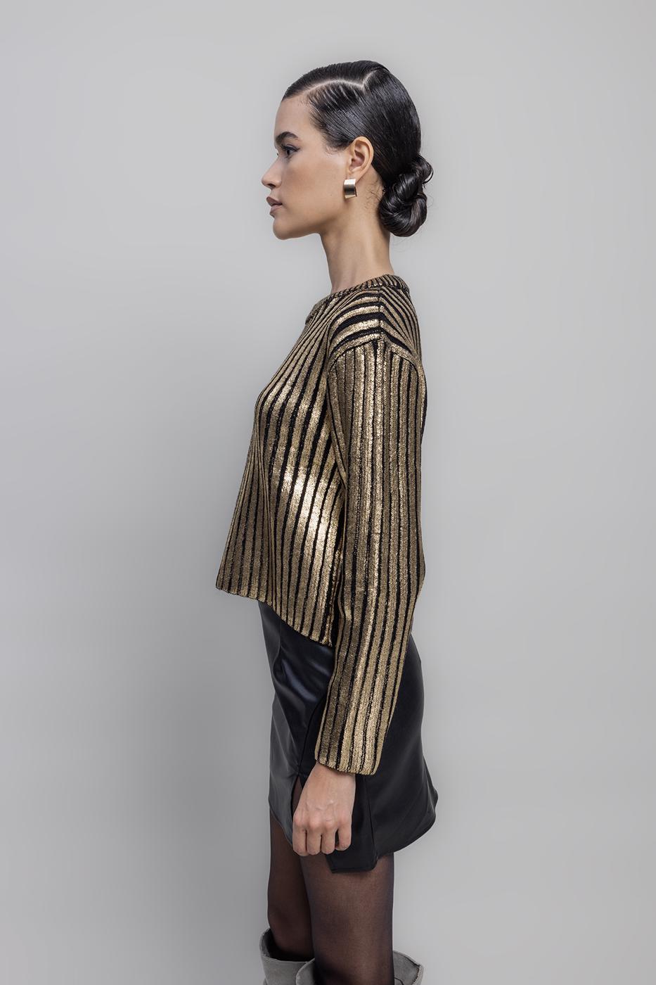 Gilded Print Pullover Black