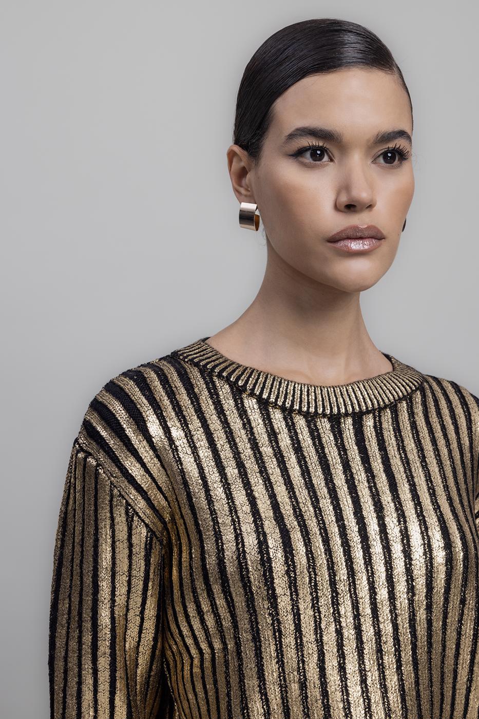 Gilded Print Pullover Black
