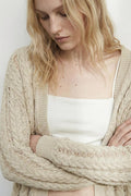 Gilded Openwork Oversize Cardigan Stone