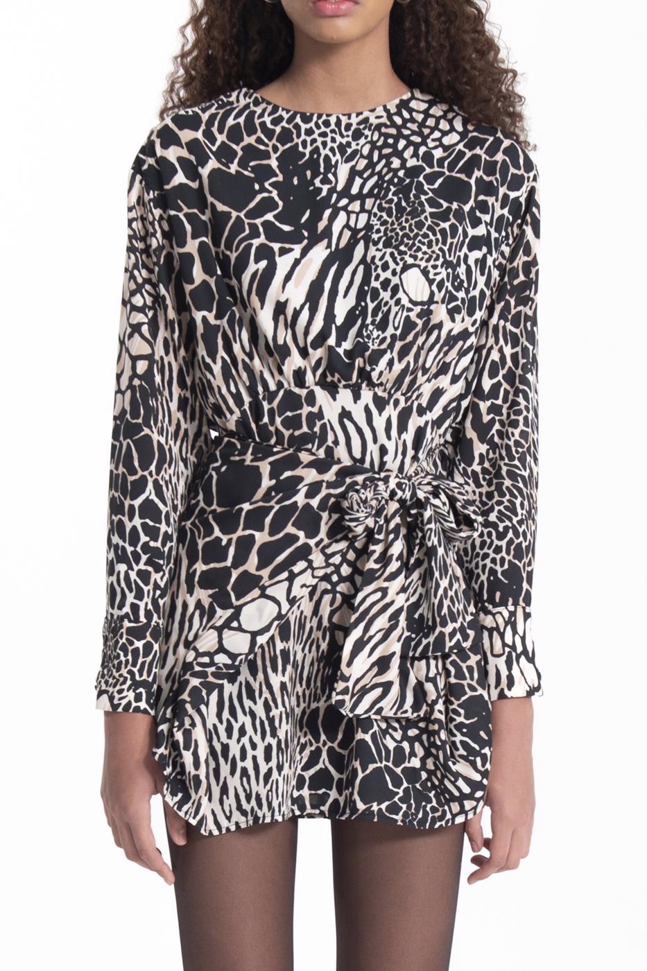 Front Tie Shoulder Padded Mini Dress