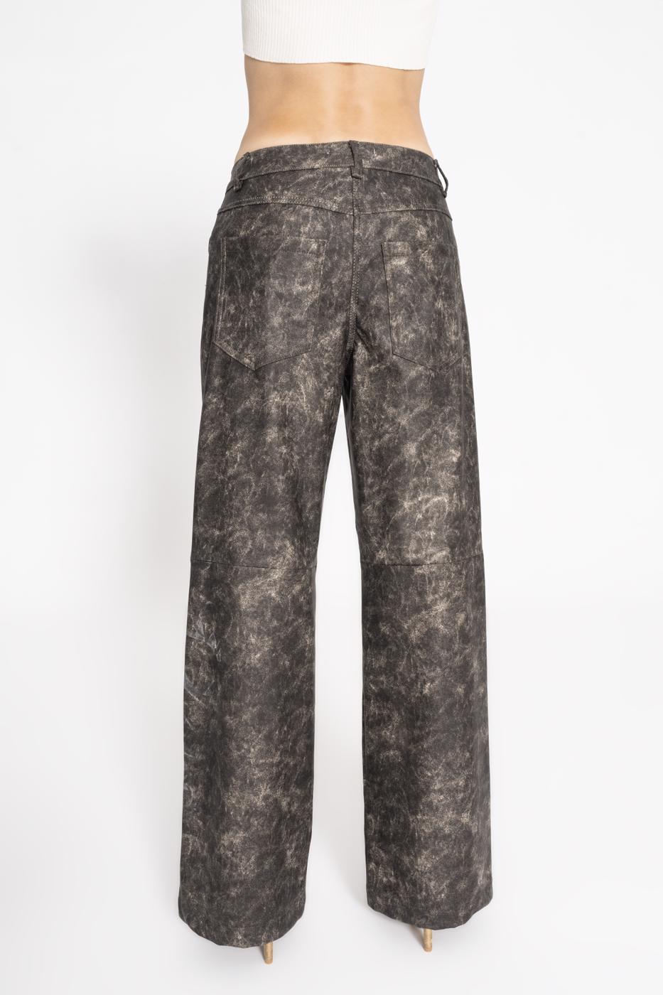 Vintage Look Straight Cut Pants Brown