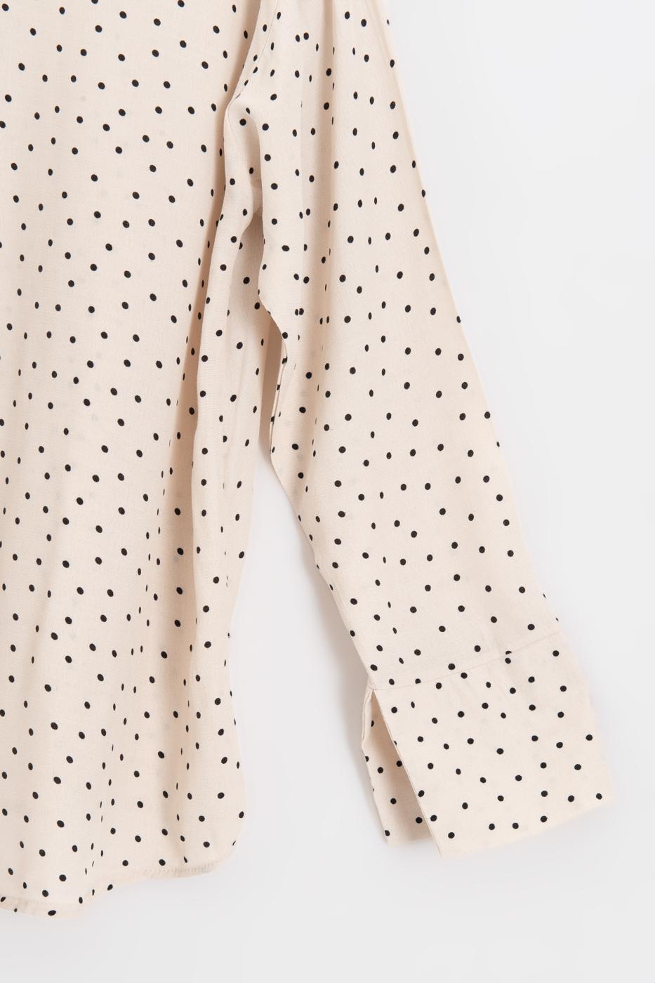 Viscose Polka Dot Oversize Shirt Ecru