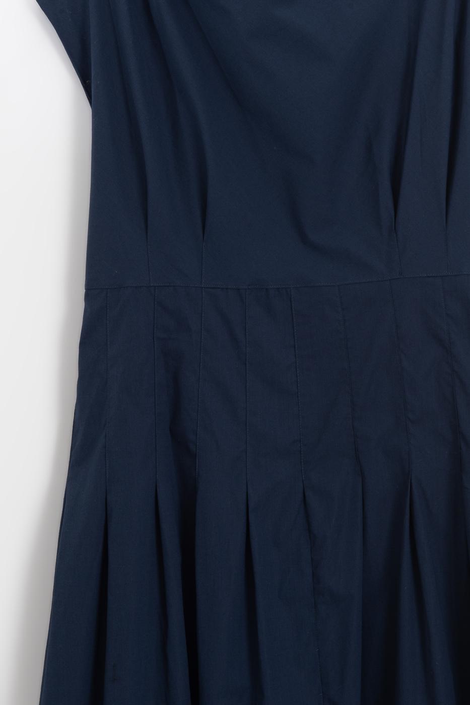 Ruffled Tie-Up Midi Dress Navy