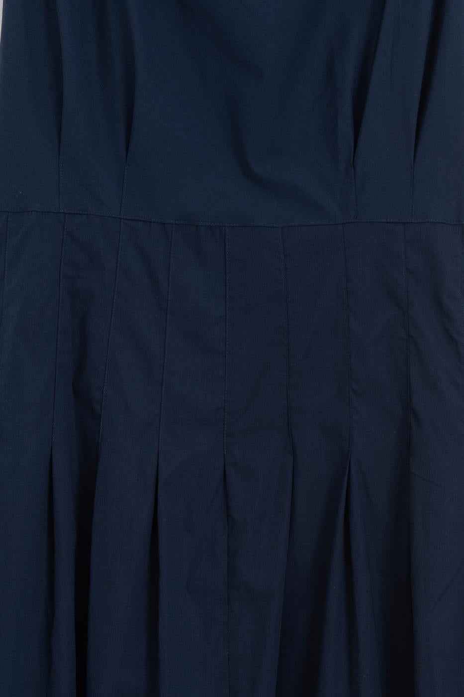 Ruffled Tie-Up Midi Dress Navy