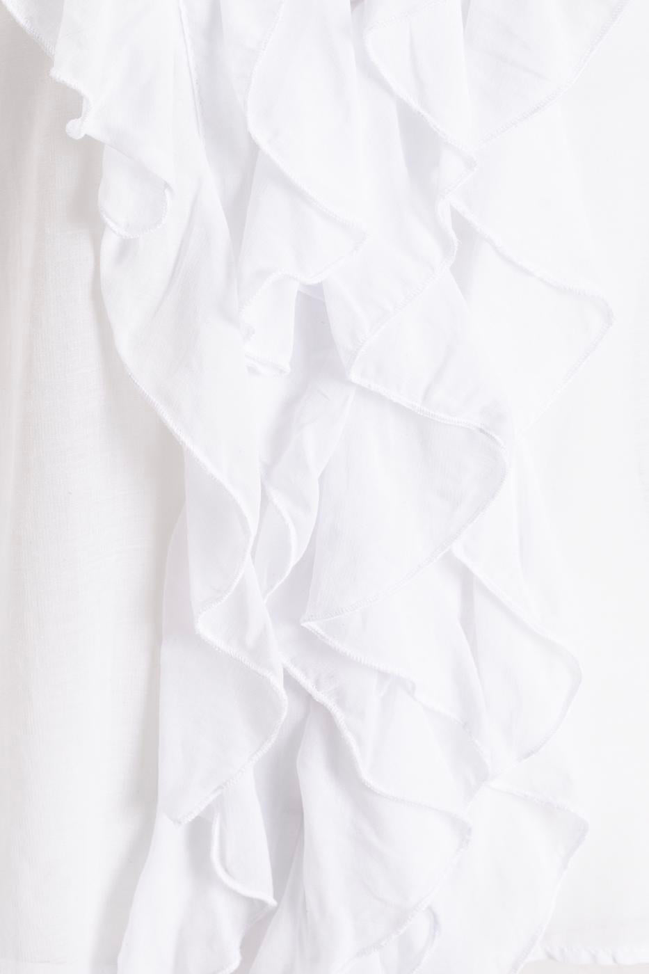 Volanlı Cotton Gömlek White