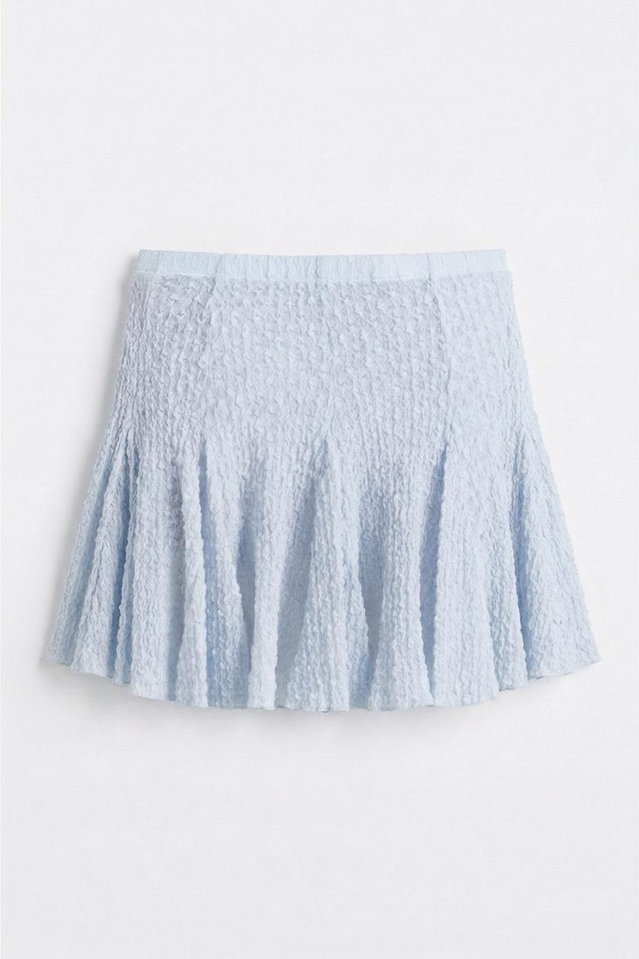 Flounced Lace Mini Short Skirt L.blue