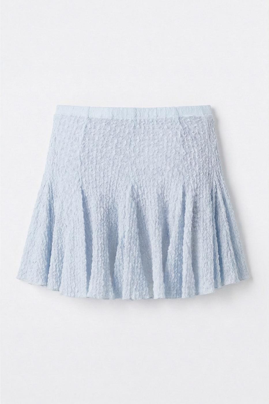 Flounced Lace Mini Short Skirt L.blue