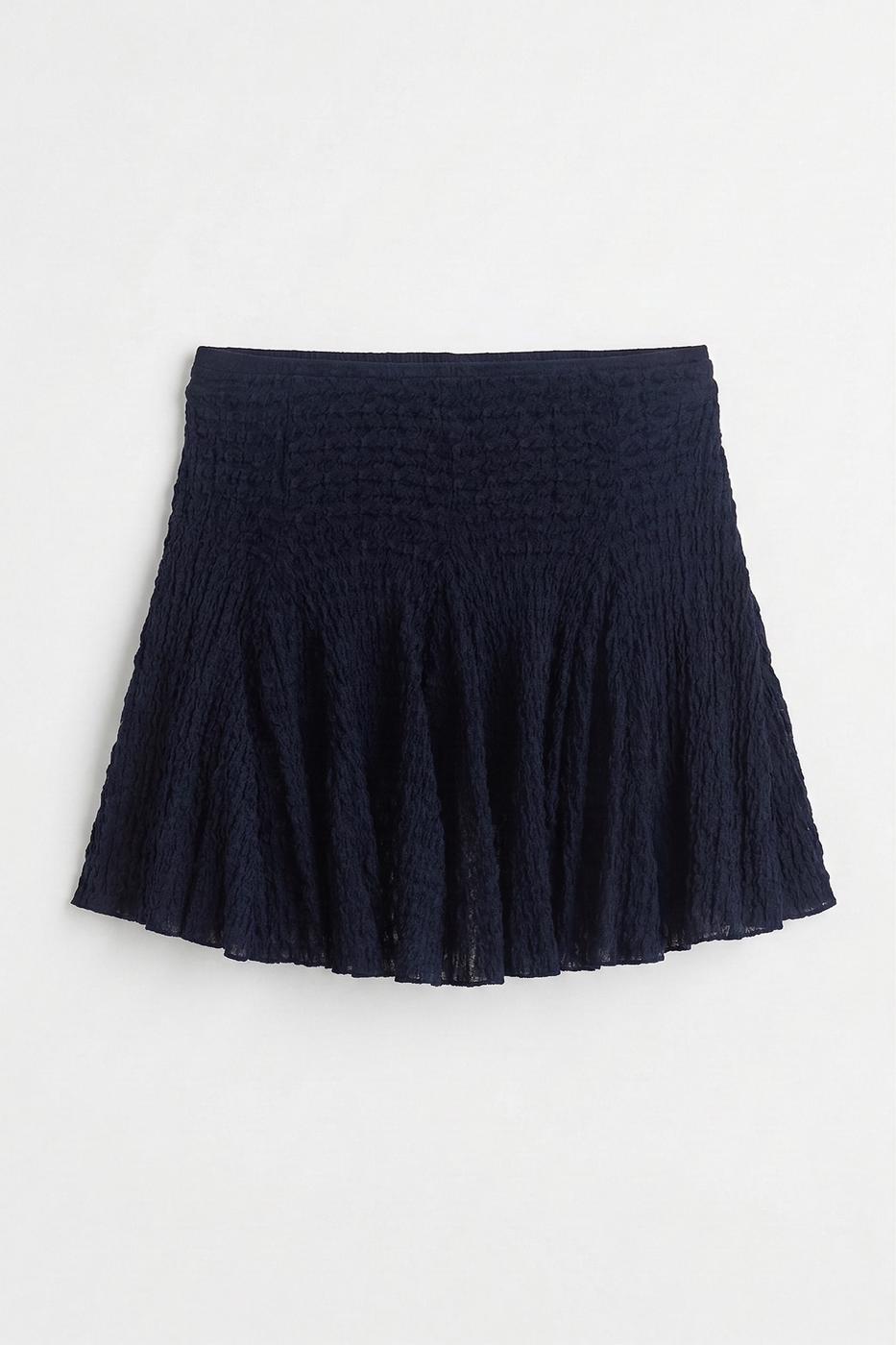 Flounced Lace Mini Short Skirt Navy