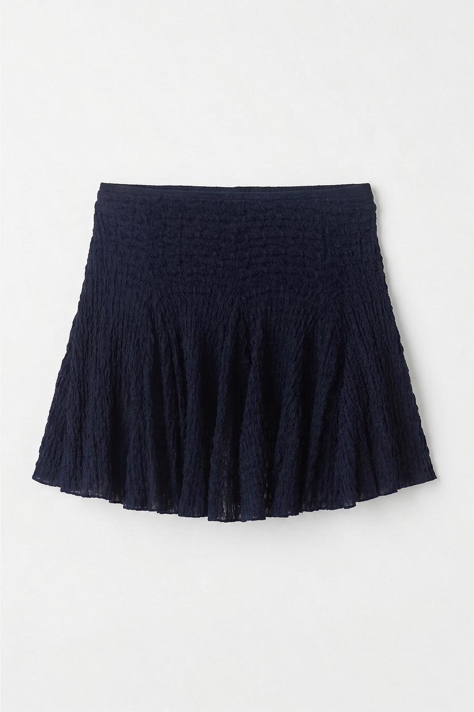 Flounced Lace Mini Short Skirt Navy