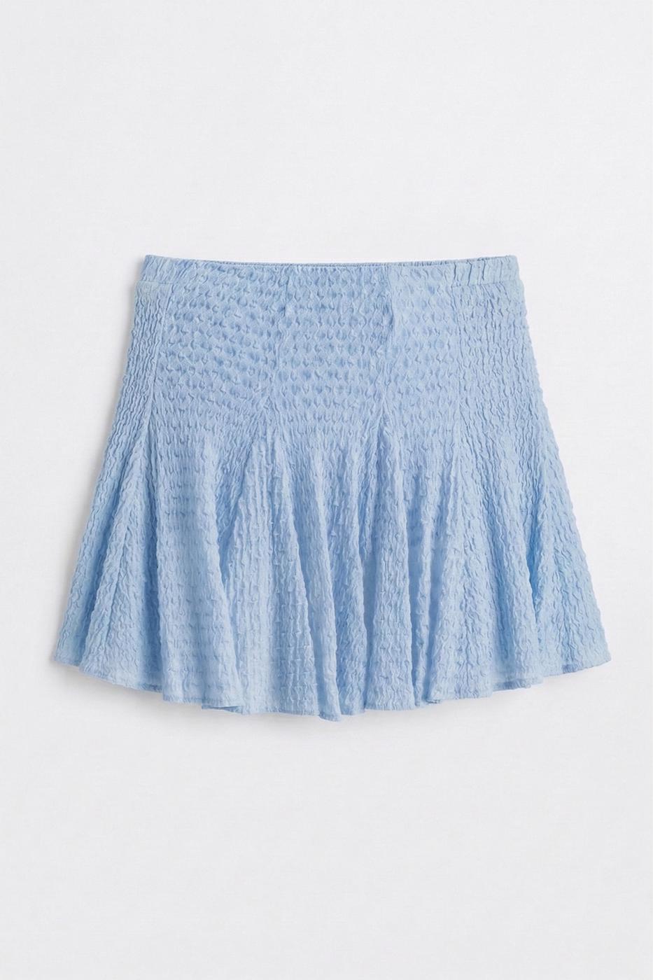 Flounced Lace Mini Short Skirt Blue