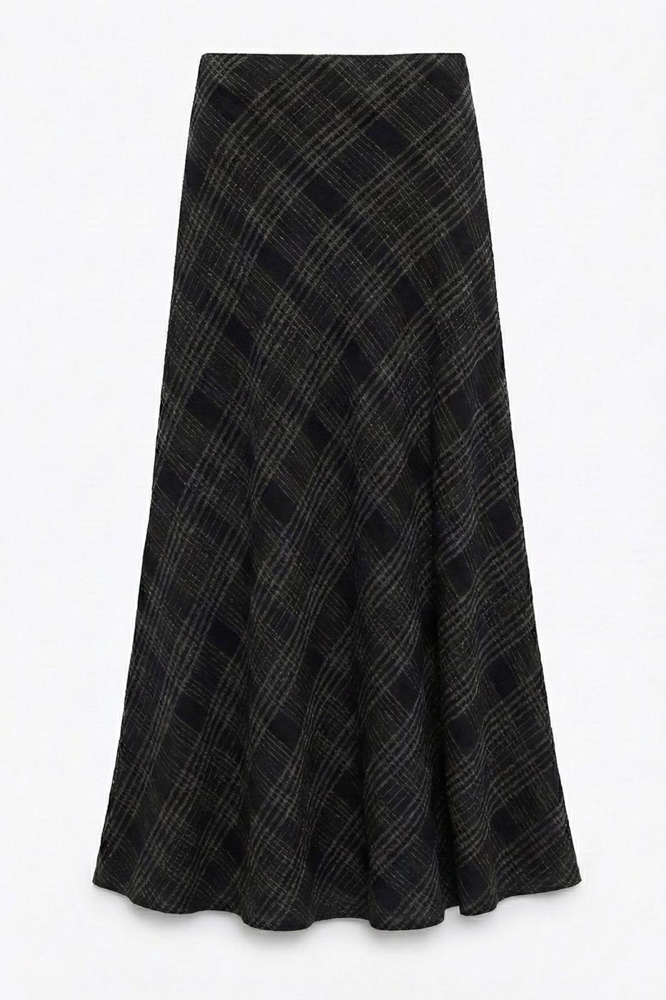Ruffled Maxi Skirt Black