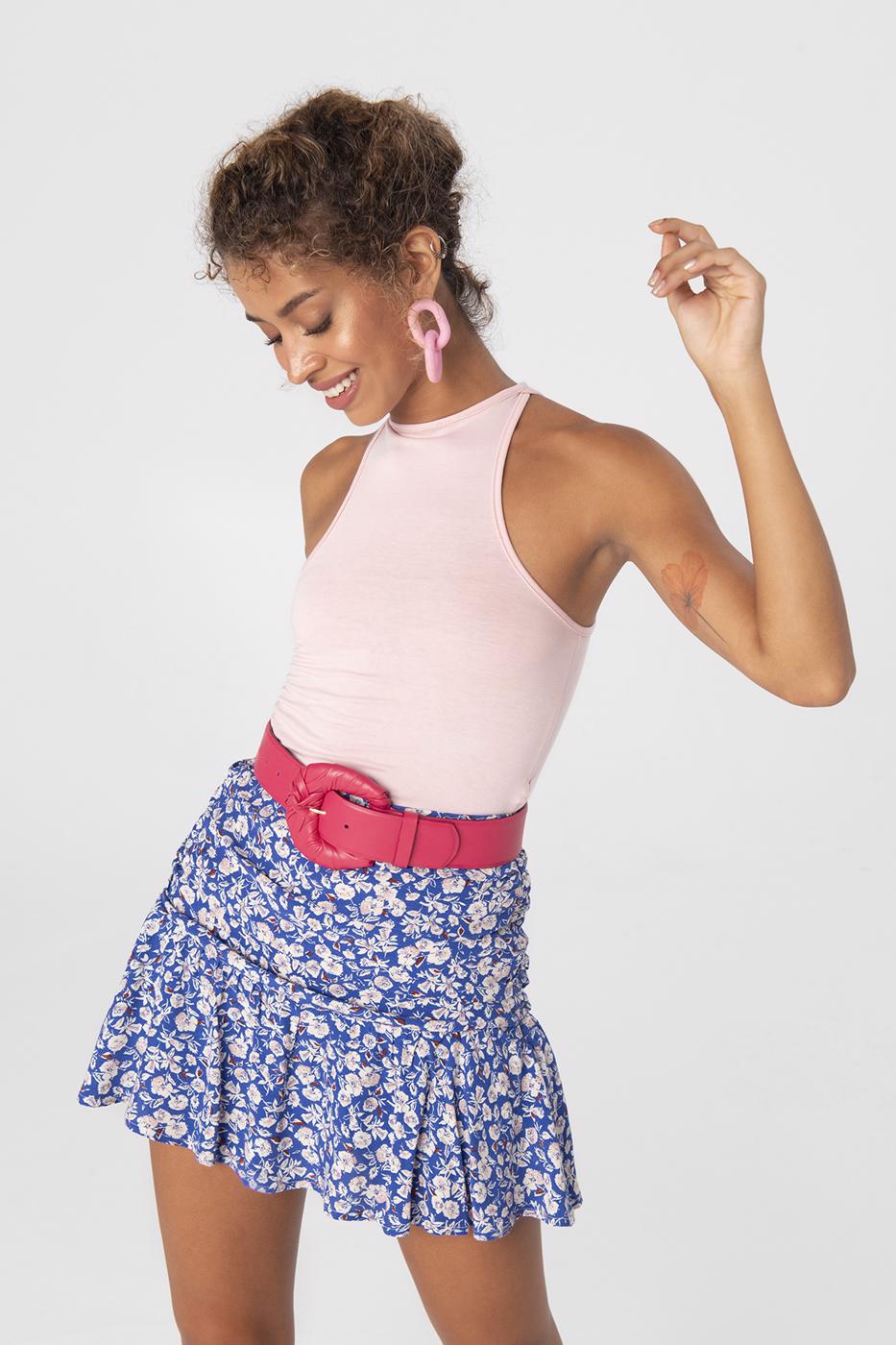 Flounced mini skort