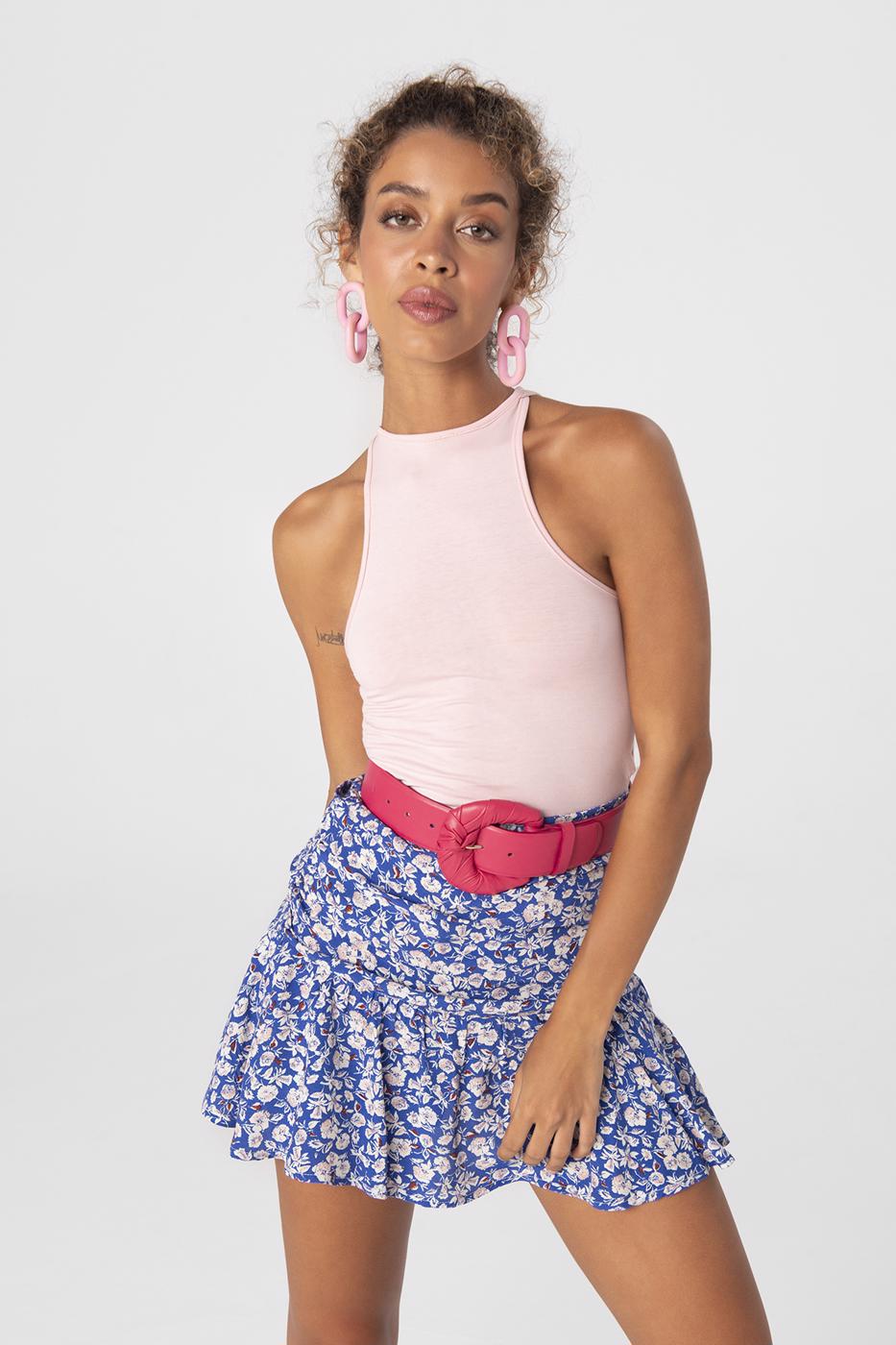 Flounced mini skort