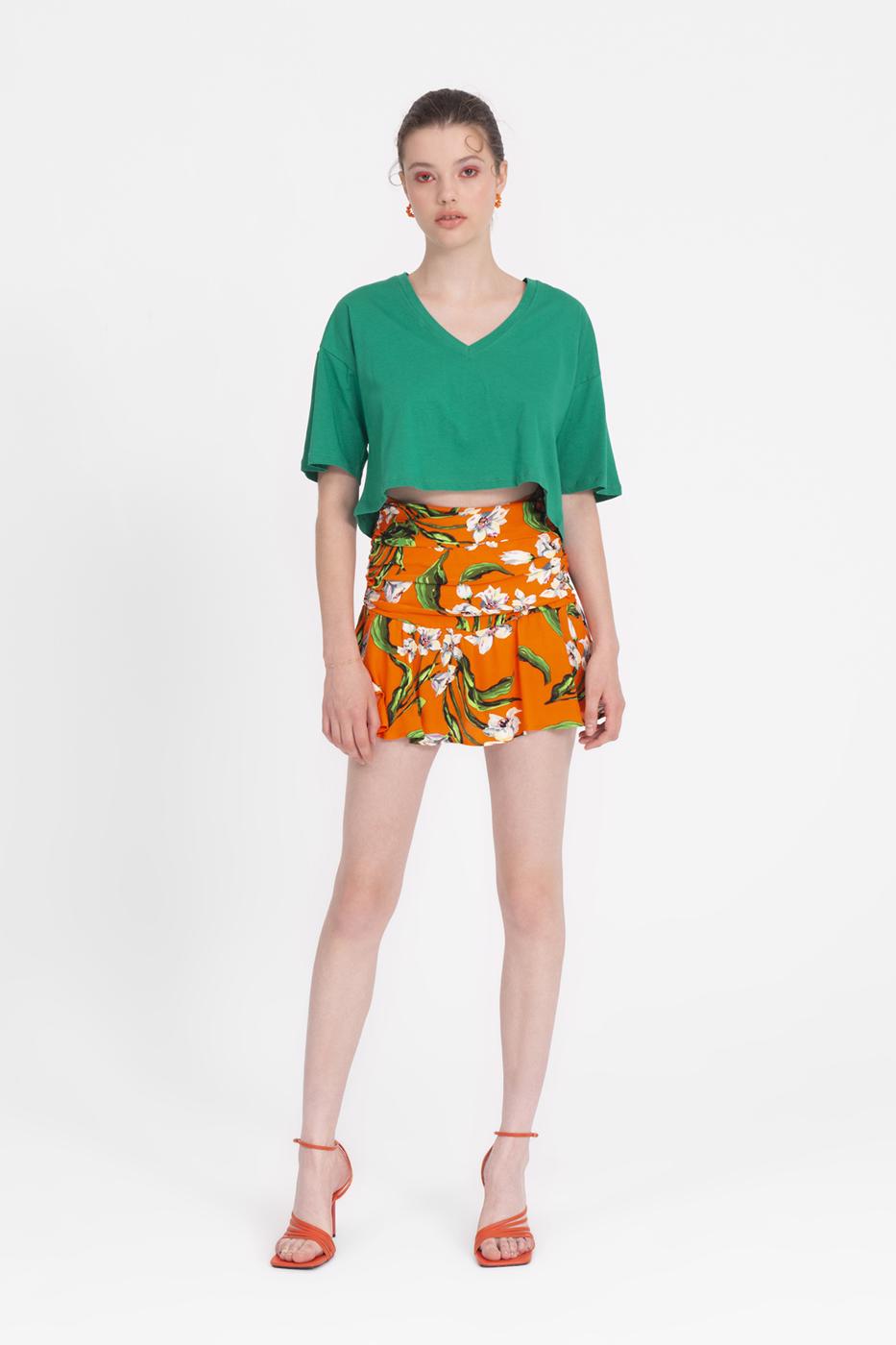 Flounced mini skort