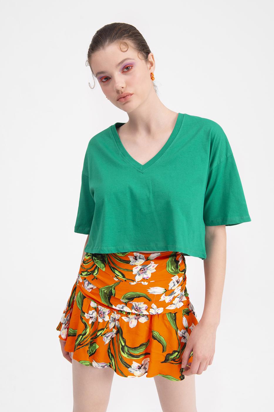 Flounced mini skort