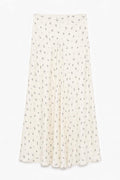 Ruffled Satin Maxi Skirt Ecru