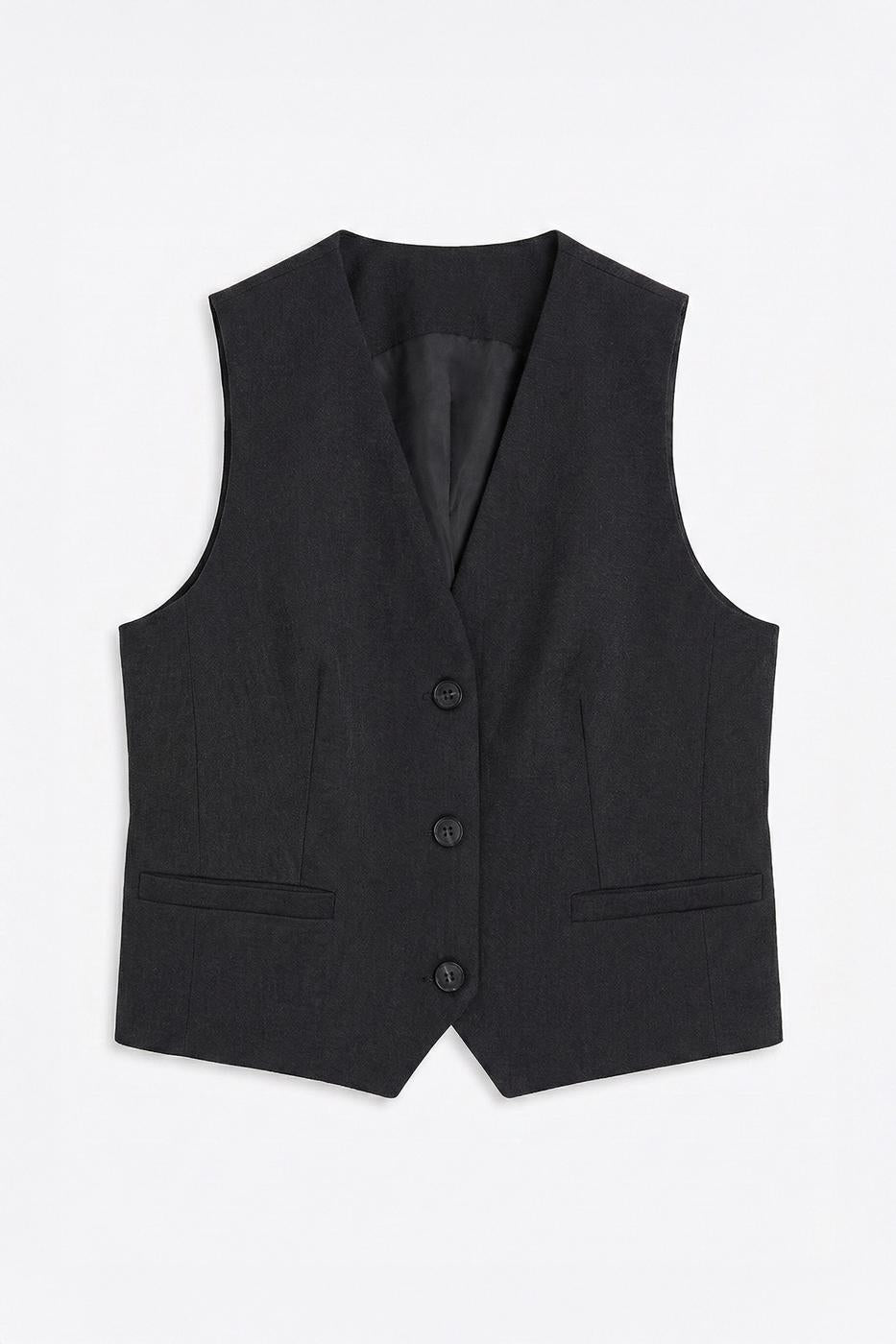 Body-hugging Fit Vest Anthracite
