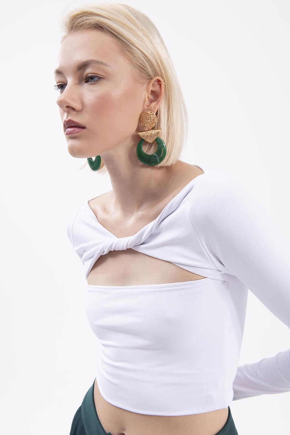 Twist neck top White