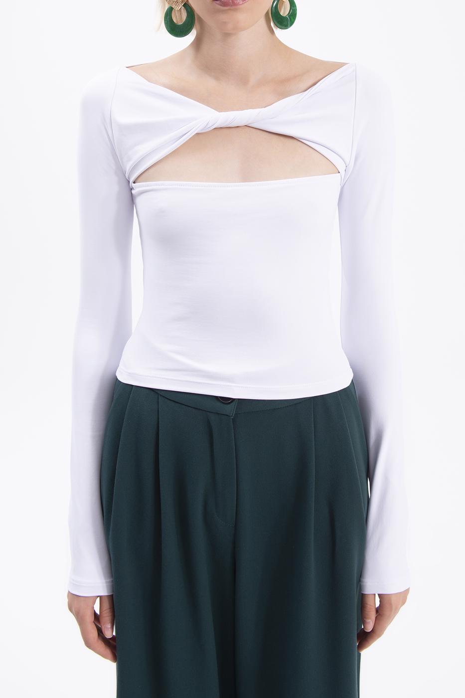 Twist neck top White