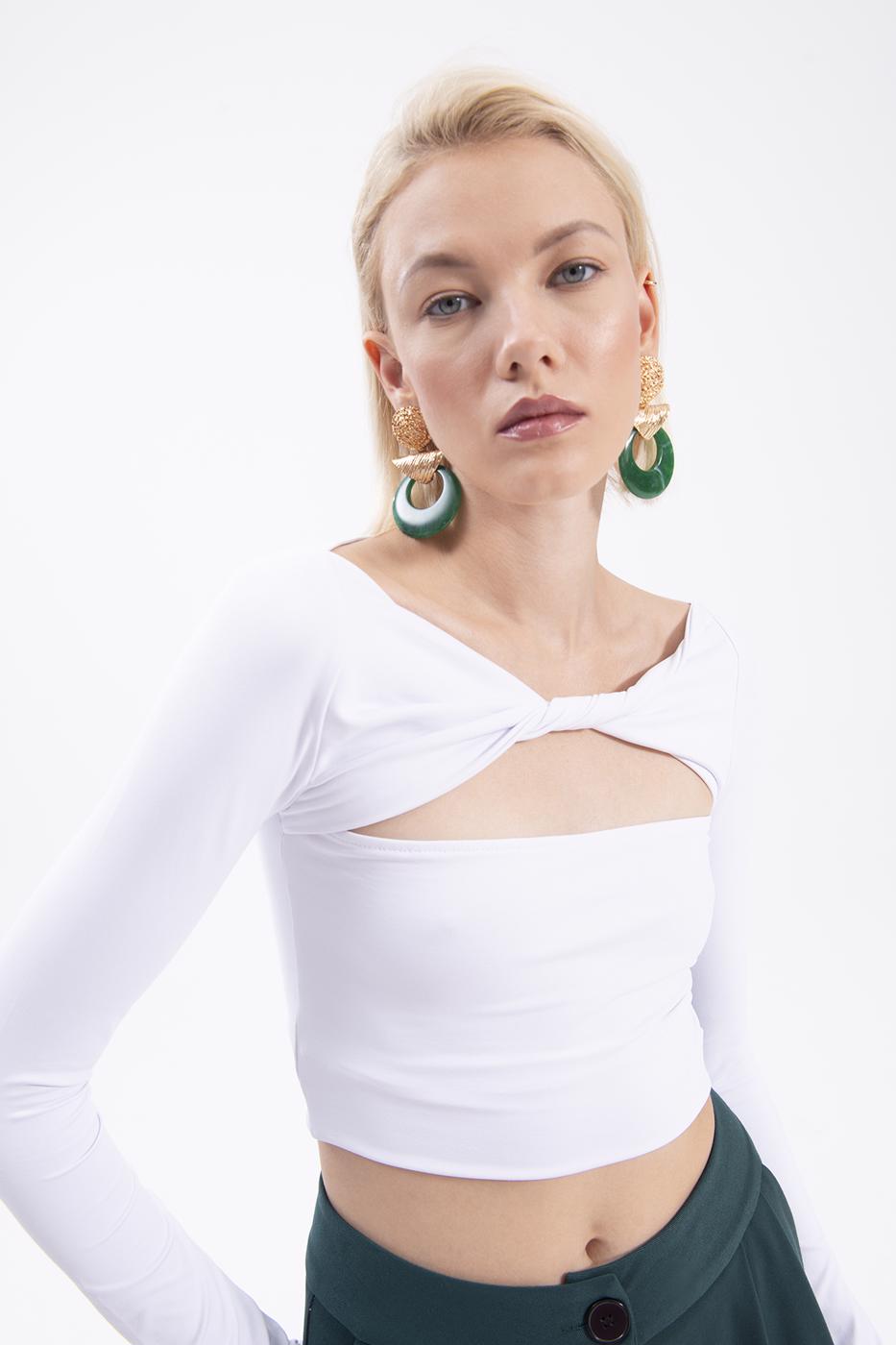Twist neck top White