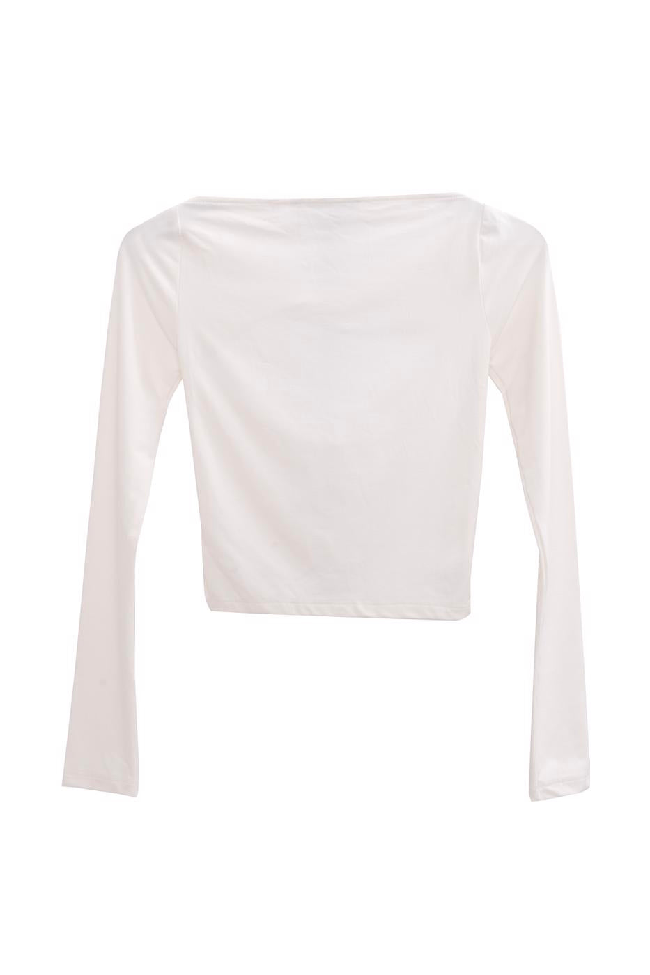 Twist neck top Ecru