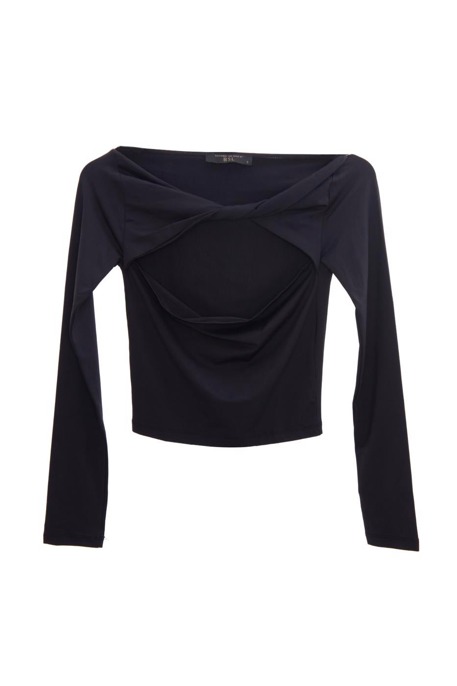 Twist neck top Black