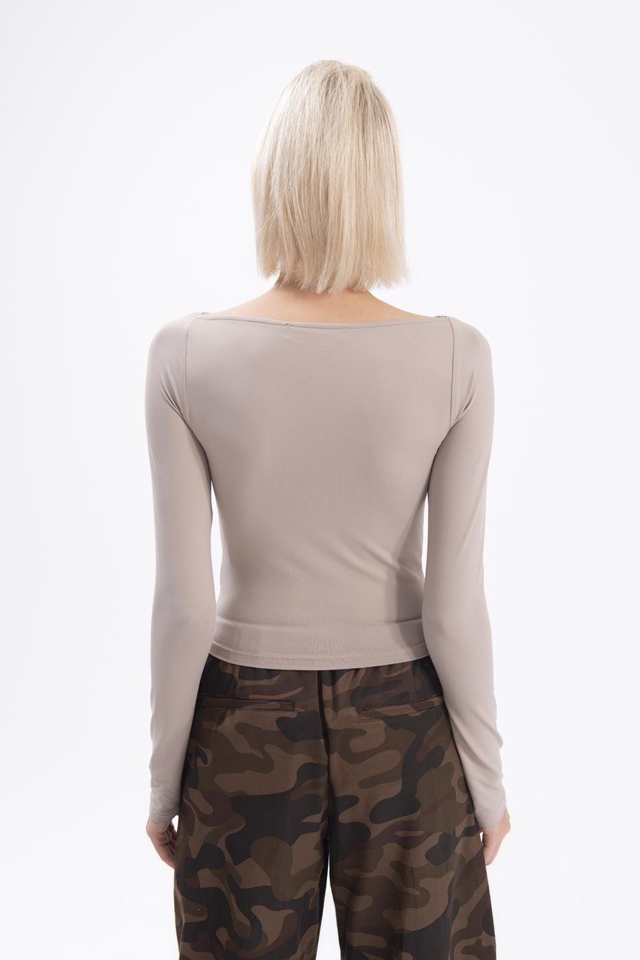 Twist neck top Mink
