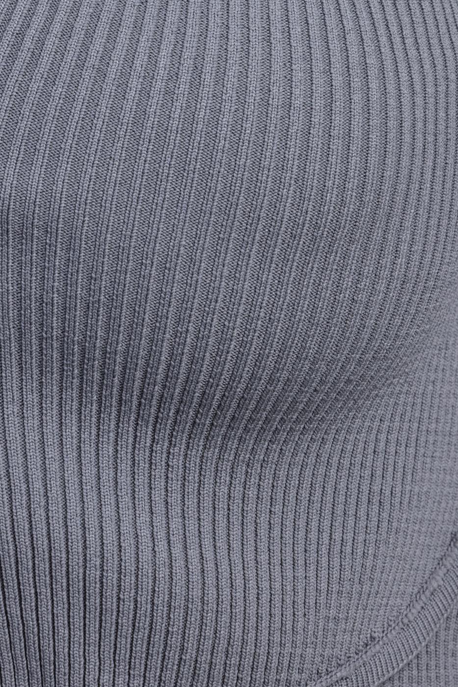 Collared Crop Top Grey