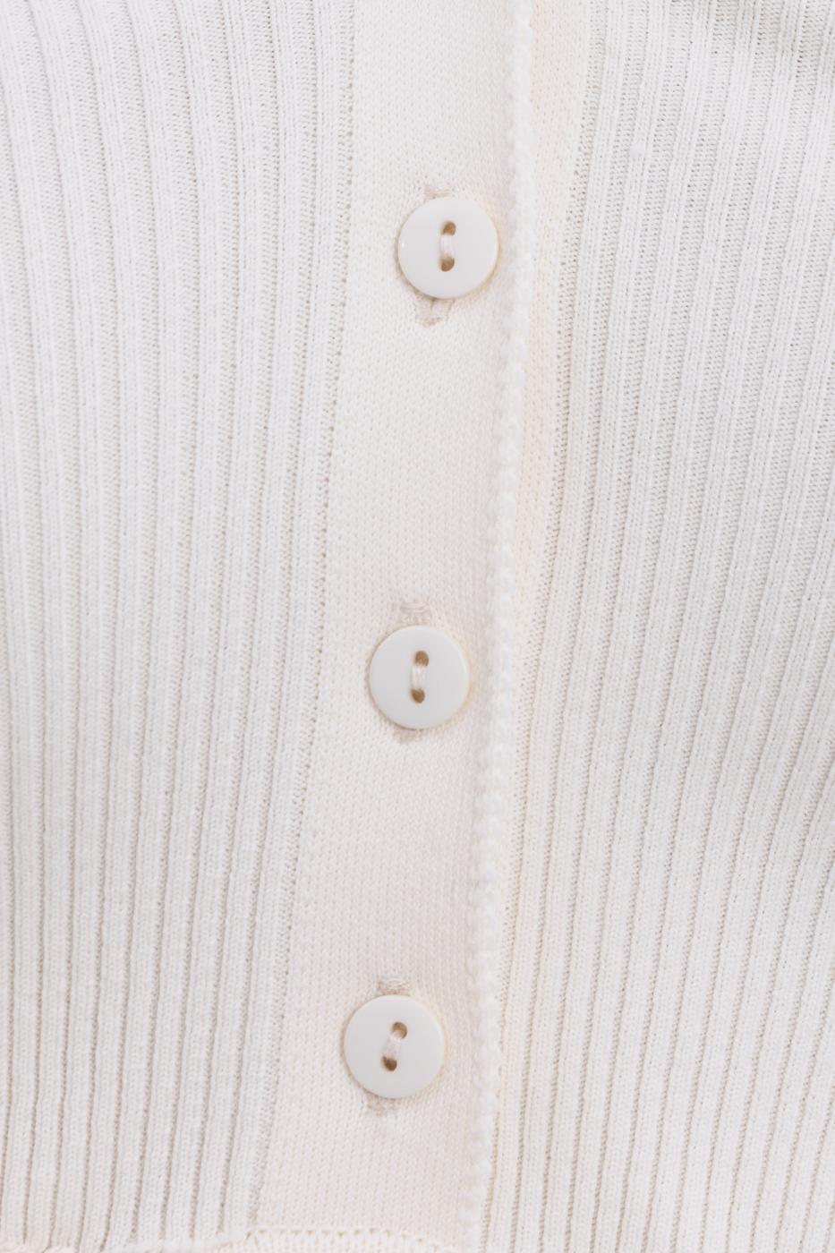 Collared Crop Top Cream