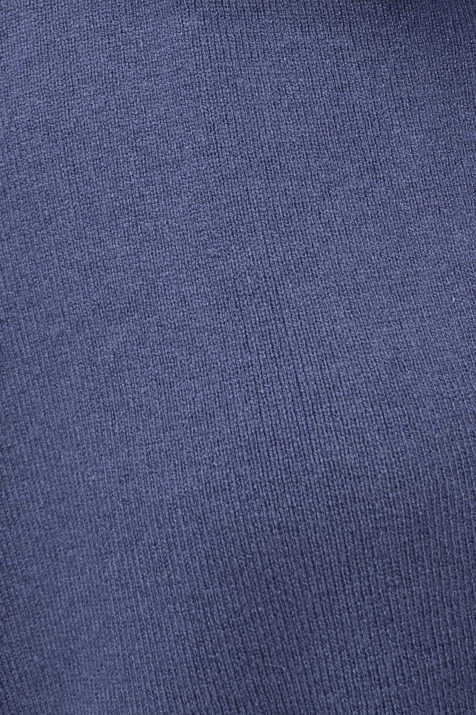 Shirt Collar Oversize Knit Pullover İndigo