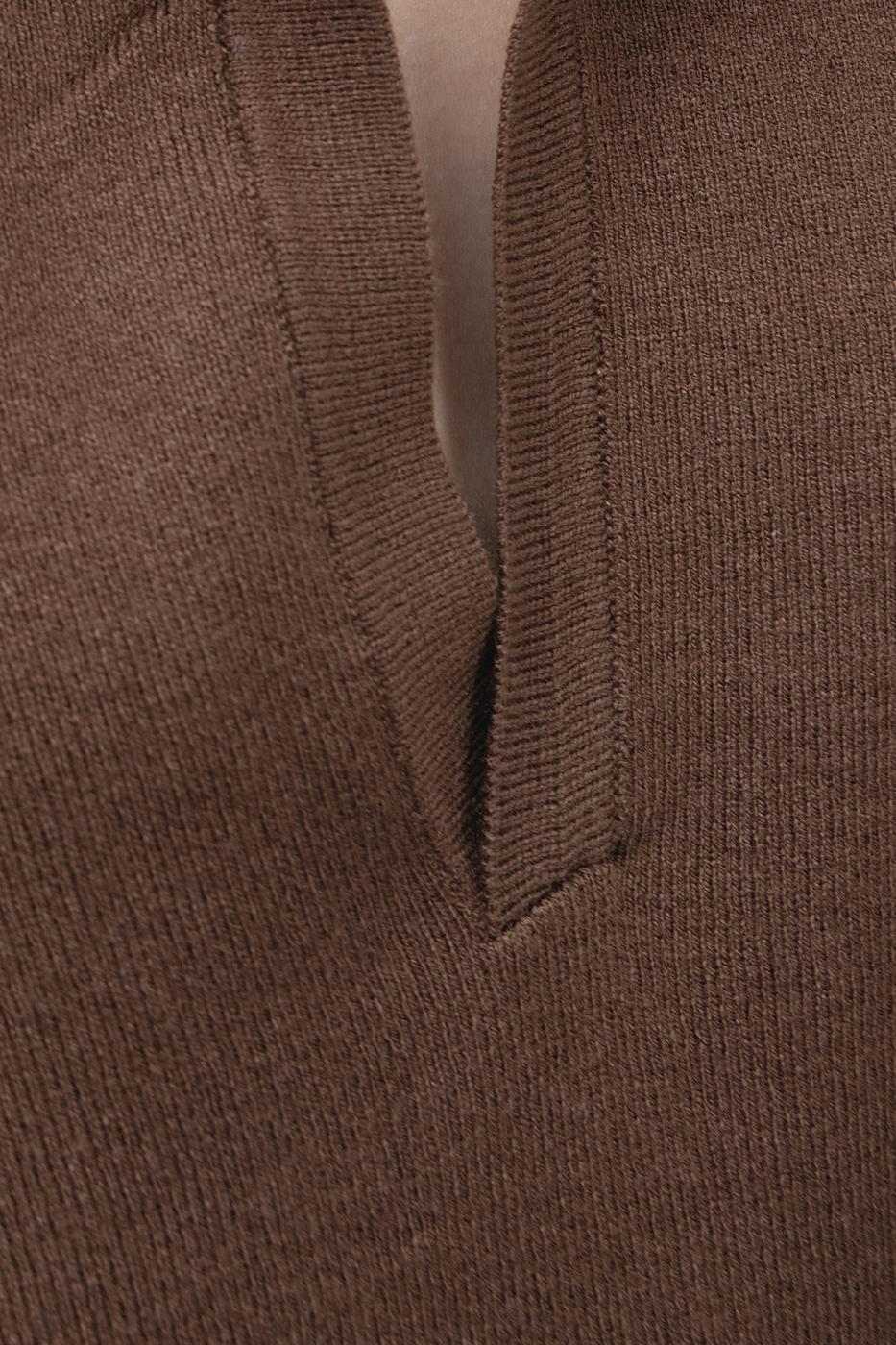 Shirt Collar Oversize Knit Pullover Brown