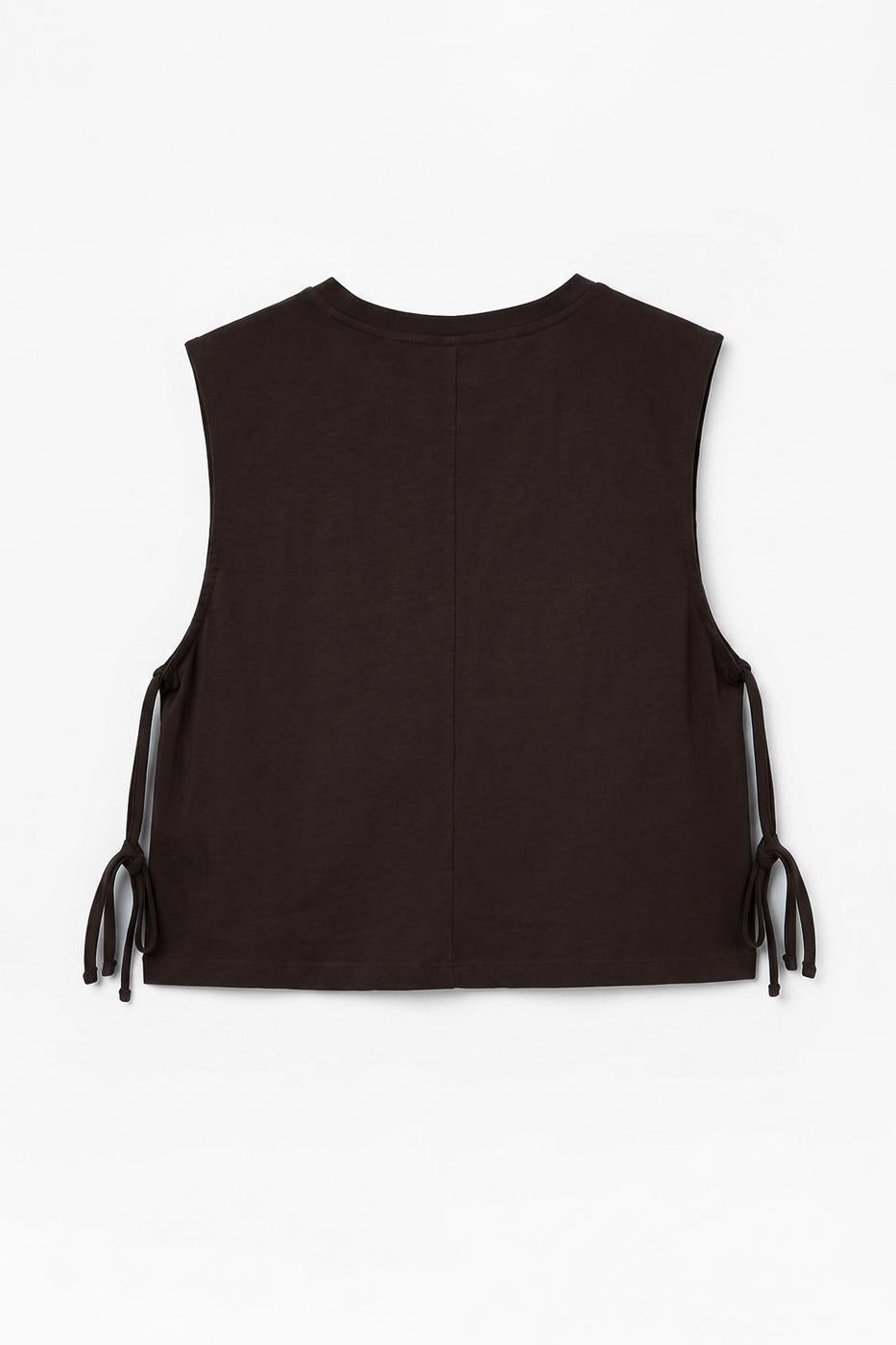 Side-lace T-shirt Brown