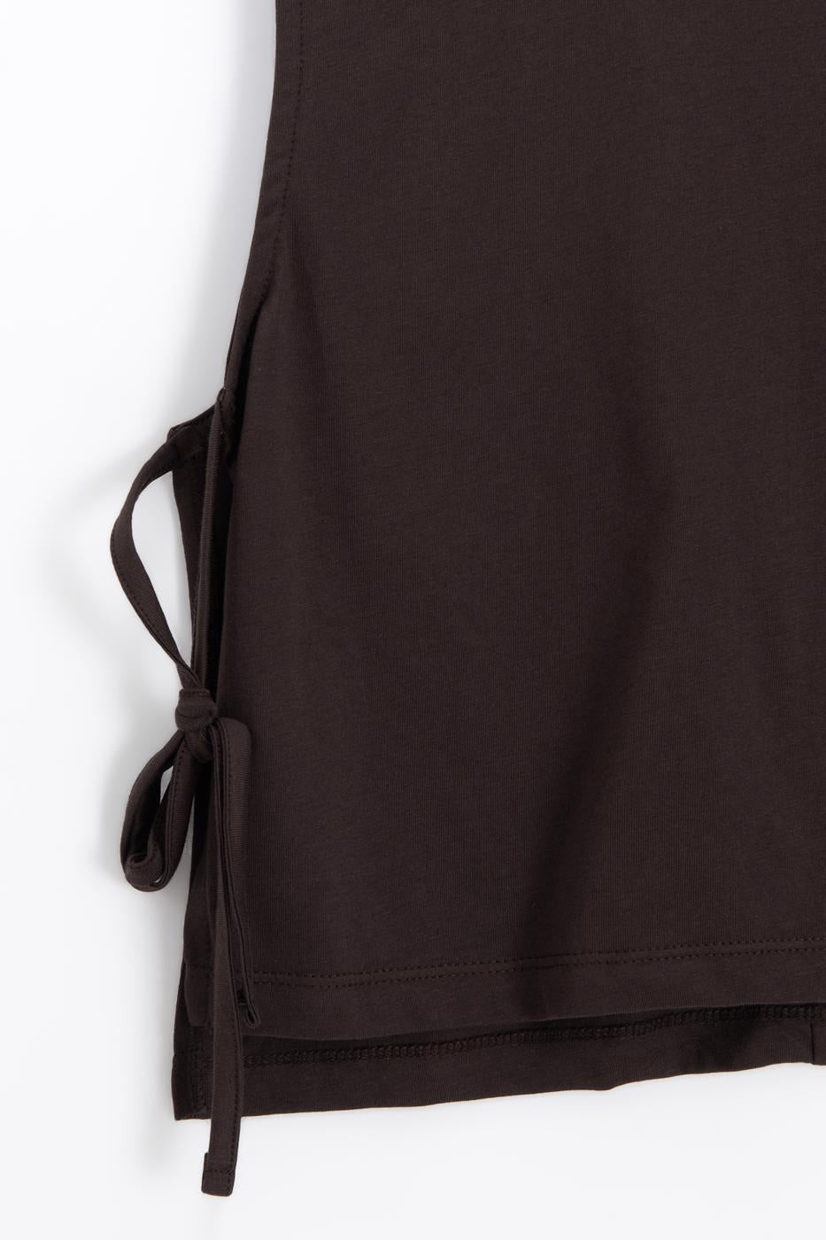 Side-lace T-shirt Brown