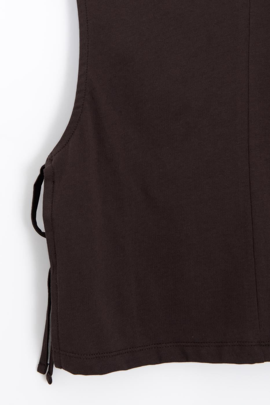Side-lace T-shirt Brown